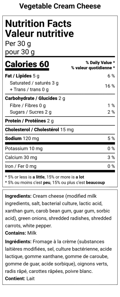 Vegetable Cream Cheese